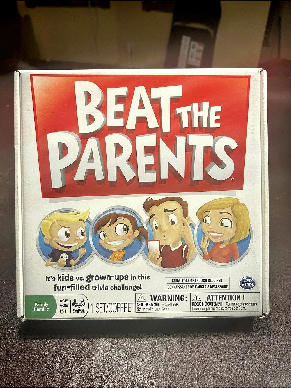 Spin Master Beat the Parents Board Game Red & Yellow